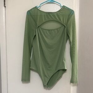 Ambiance Olive Green Mesh Top